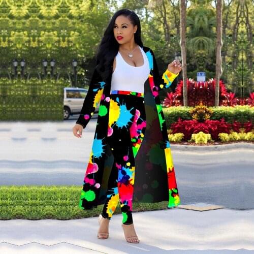 VAZN Summer Print Sexy 2019 Black Set Short Long Short Pant 2 Piece Sets Night Club Elegant Wind Sets