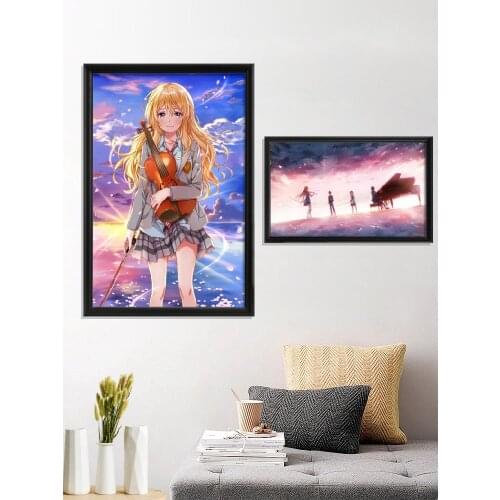Lie April Cartoon Your Lie In April Anime Poster Prints Wall Stiker Home Gift Decor Room Art Silk