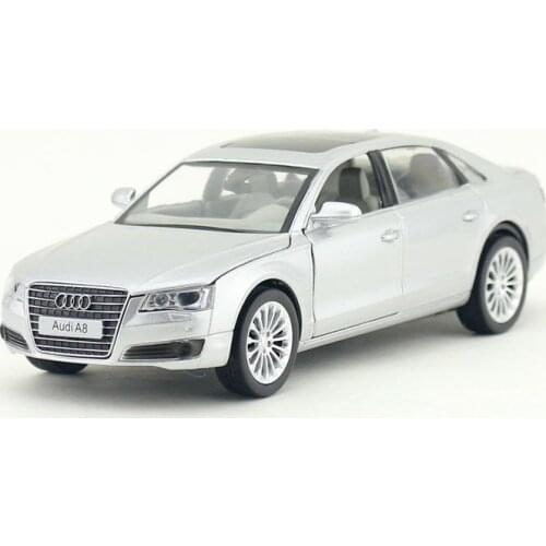 1:32 Scale/Diecast Metal Toy Model/Audi A8/Sound & Light Car/Pull back Educational Collection/For childrens gift