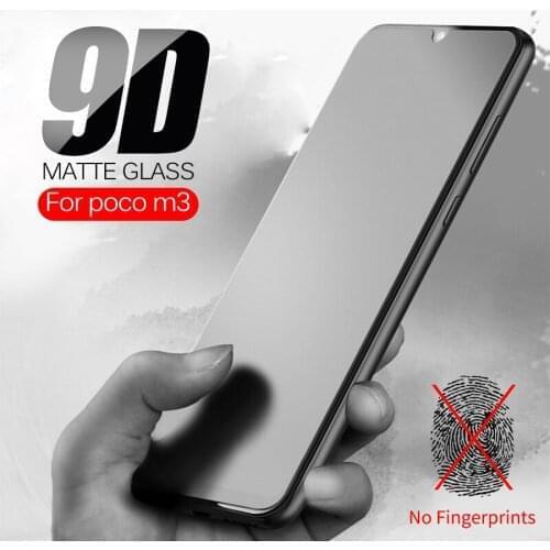 9D Matte Frosted Tempered Glass For Xiaomi Poco M3 Protective Glass Xiomi Pocco Poko Poxo Pocom3 Pocophone M 3 Screen Protector