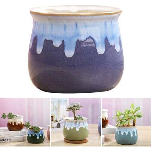 Mini Cute Ceramic Flower Pots Planting Pot Cactu Faux Plants Containers for Succulents Home Garden Decoration XH8Z