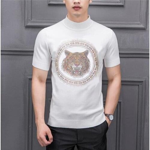 Male Rhinestone design Hip Hop shirts new fashions