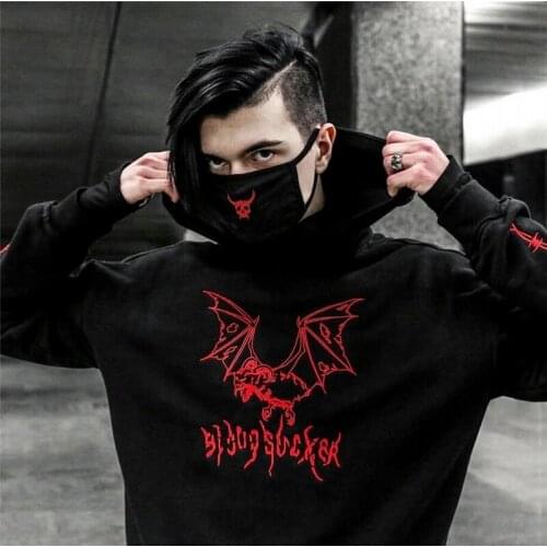 Mens Hoodies Jackets Streetwear Hip Hop Cool Fashion Casual Street Dance Coats Sweatshirt Heavy Metal Punk Rock Hooded Jacket