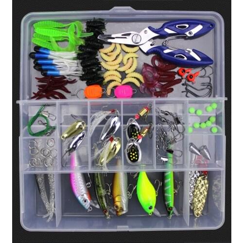 Fishing Lures Set Mixed Minnow Plier Grip Spoon Hooks Soft Lure Kit In Box Artificial Bait Wobbler For Pike And Perch Trolling