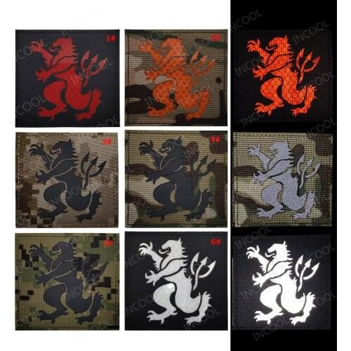 3D Embroidery Patch Seal Lion Cross Patch Hook & Loop Military Tactical Emblem Appliques Embroidered Badges