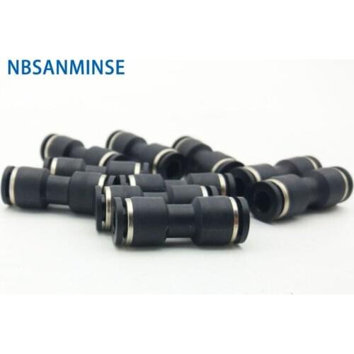 NBSANMINSE PUC-C 10Pcs/lot Union Stright Mini Fitting Pneumatic Fitting Air Plastic Mini Fitting Tube Fitting