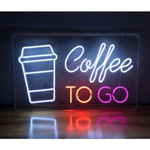 Neon Sign Coffee to go WINDOW cup club Lamp Handcrafted real glass Windows Garage Wall Sign Cool Neon Signs Tube Neon Shop Board