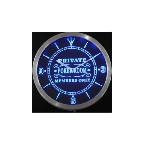 Nc0455 Private Poker Room Member Only Bar Beer Neon Light Signs LED Wall Clock