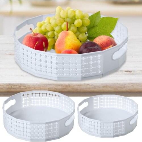 New 360 Rotating Tray Kitchen Storage Containers For Spice Jar Food Snack Tray Bathroom Tray Non Slip Snack Dried Storage Plate
