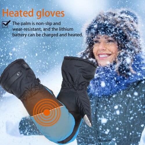 Heated Gloves Electric Rechargeable Mitten Waterproof Recharging Insulated Touch Screen Heating Gloves For Skiing Hiking