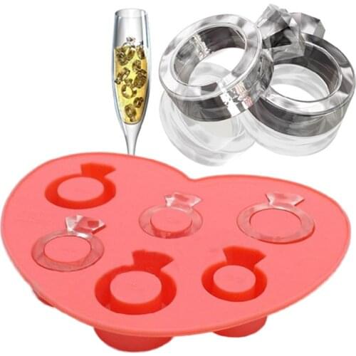Ice Tray Diamond Love Ring Ice Cube Style Freeze Ice Mold Ice Maker Mould Special for Hot Summer Color Random F2