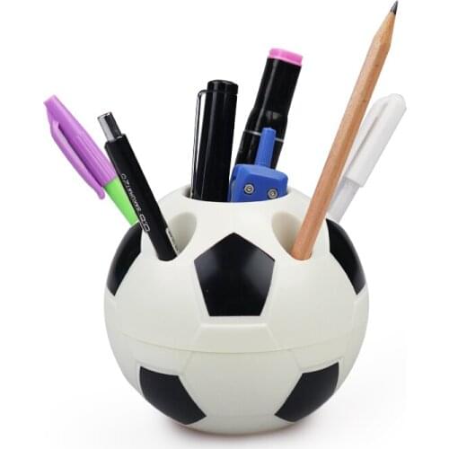 Soccer Shape Tool Supplies Pen Pencil Holder Football Shape Toothbrush Holder Desktop Rack Table Home Decoration Student Gifts