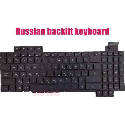 Russian Four-zone RGB backlit keyboard for Asus Rog Strix Scar Edition GL503GE(Highlighted QWER)