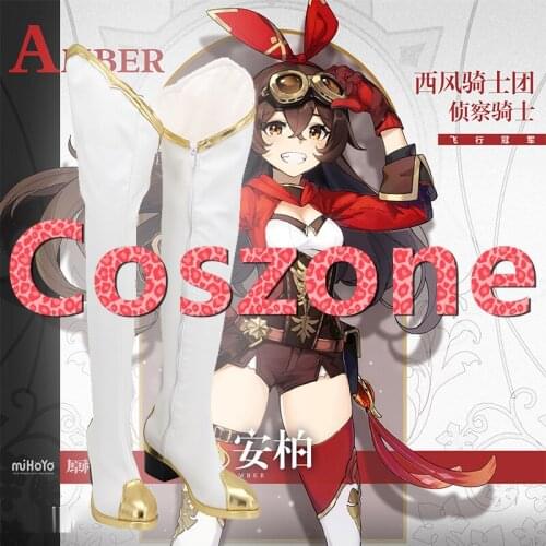 Genshin Impact Amber Cosplay Shoes Boots Halloween Carnival Cosplay Costume Accessories