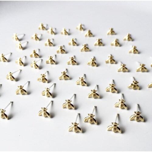 The Latest Version Of Simple Summer Bee shape Stud Earrings For Women Hypoallergenic Piercing Earrings Girls Jewelry Gifts 2021