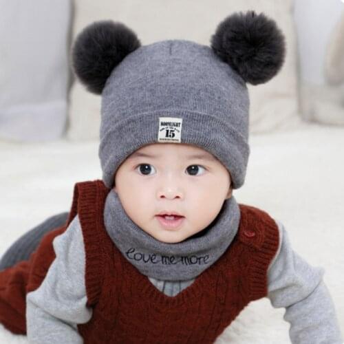 New childrens hats autumn and winter baby hats baby woolen hats knitted hats warm baby childrens hats 0-12 months