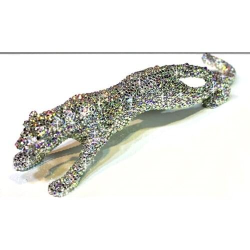 Bling Bling Decor for Home Office Great Gift Car Interior Decorations Accessories Luxury Full Crystals Hunting Leopard Ornaments