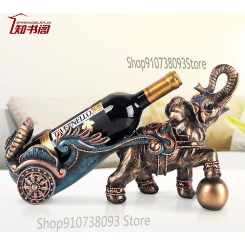 Modern Simple Red Wine Rack Elephant Ornament European Style Living Room Wine Cabinet Home Decoration Bedroom Decoration Room Pe