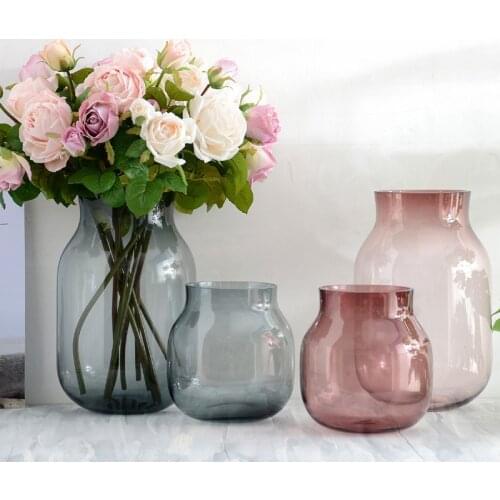 Modern Thickened Transparent Glass Vase European-style Fresh Living Room Table Flower Arrangement