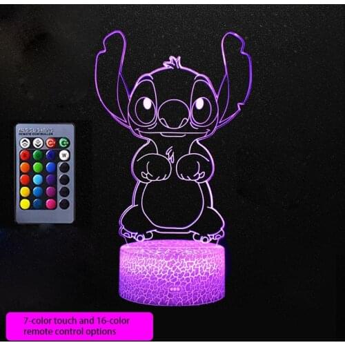DISNEY led light Star Baby Stitch USB Creative Colorful Touch Remote Control 3D Desk Lamp LED Night Light children birthday gift