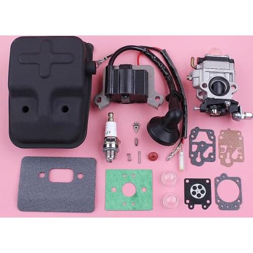 Carburetor Ignition Coil Exhaust Muffler For 40-5 43cc Gasket Carb Repair Kit Brush Cutter Grass Trimmer Replace Part