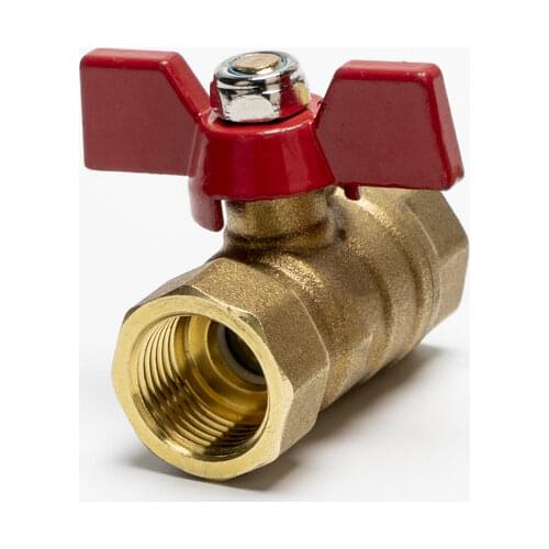 1/4" 3/8" 1/2" 3/4" BSP Female Thread Two Way Brass Shut Off Ball Valve With Butterfly Handle For Fuel Gas Water Oil Air