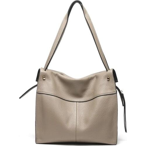 Genuine Leather Cow Skin Women Soft Shoulder Bag Large Totes
