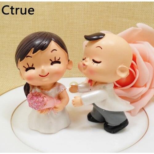 1set Bride and Groom Couple Figurine Wedding Cake Topper Wedding Cake Stand vintage Rustic Wedding decoration home decor