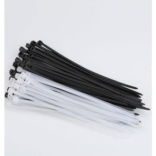 1000pcs 3*60mm Width 1.9mm Self-Locking Nylon Cable Tie Plastic Strapping Tape Zip Tie Wire ties Black White