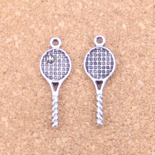 24pcs Charms tennis racket 30x10mm Antique Pendants,Vintage Tibetan Silver Jewelry,DIY for bracelet necklace