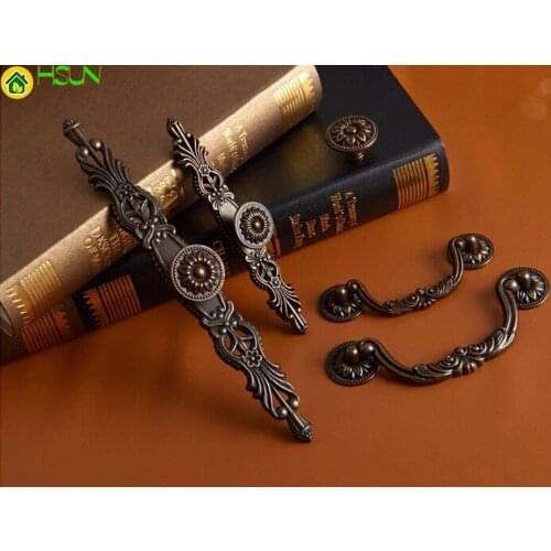 2 pcs Vintage Dresser Pulls Handle Backplate Cabinet Drop Pull Drawer Handle Cupboard Knob Rustic Kitchen Hardware