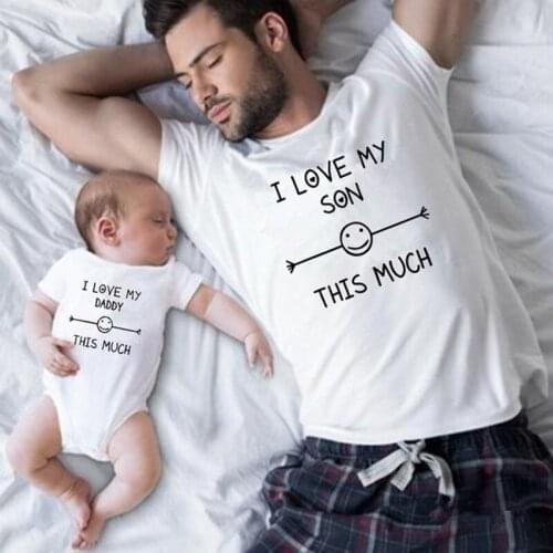 2020 Funny Family Matching Clothes Father and Son Casual Matching Family Outfits Mens Tshirt Kids Tshirt Baby Romper Family Look