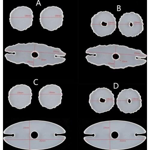 3Pcs Handmade Wine Glass Rock Epoxy Resin Mold Bottle Shelf Storage Coaster Resin Casting Tray Mould Tools Kit Art Craft X4YA