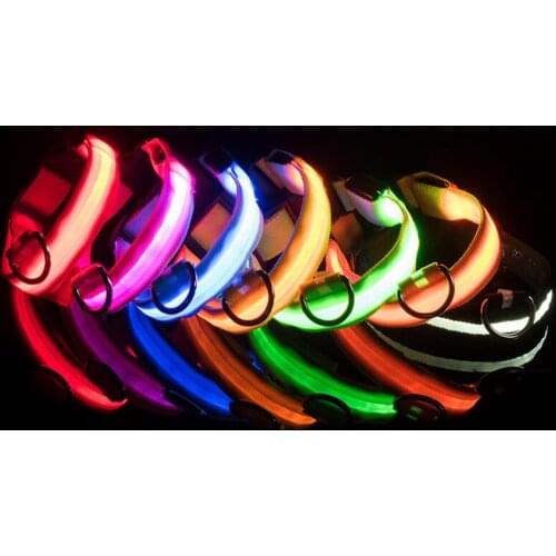 30PCS / LOT Pet Supplies Dog Luminescent Collar LED Collar Personalized Adjustable Small Medium And Large Dogs Collars