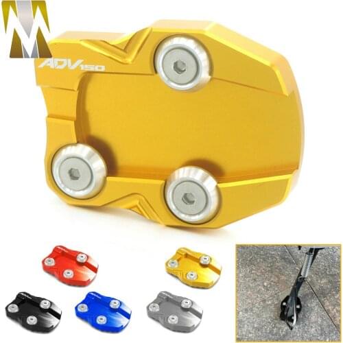 Motorcycle Side Stand Enlarger Plate Accessories For Honda ADV150 ADV 150 2019 2020 CNC Aluminum Kickstand Extention Support Pad