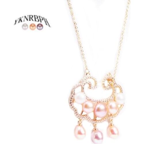 YKNRBPH Womens New Clavicle Chain 18k Gold Accessories Half-Face Freshwater Pearl Jewelry Brides Gift