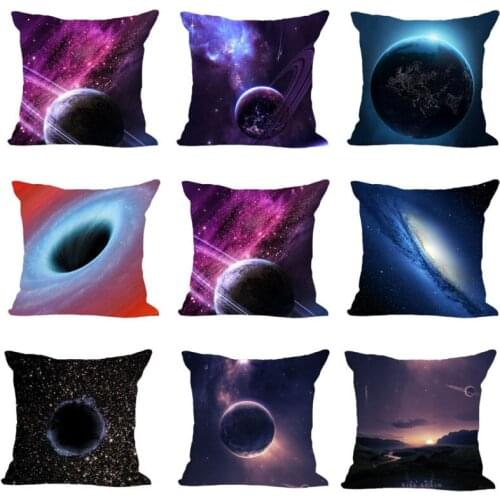 18'Inch Universe Galaxy Cotton Linen Pillow Case Cover Cushion Case Fantasy Universe Cushion Case Throw Pillow Case