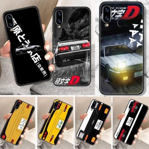 Initial D AE 86 car Phone Case For Huawei Honor 6A 7A 7C 8A 8X 8 9 9X 10 10i 20 Lite Pro black painting cell cover tpu shell