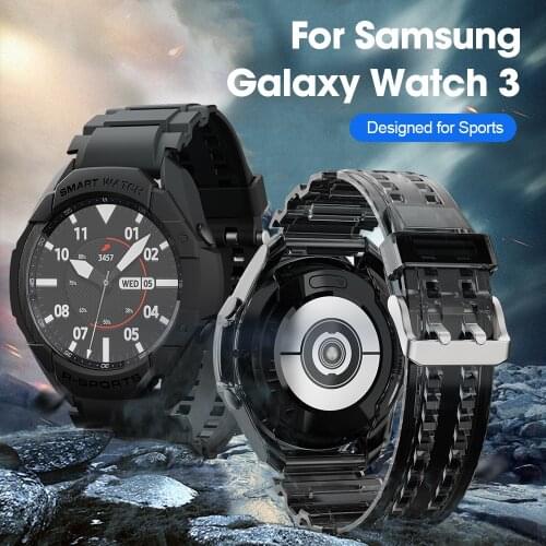 Case Strap bundle for Samsung Galaxy Watch 3 45mm Smart watch3 watchbands Bracelet Cover Bumper yinfish