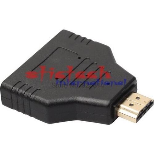 By dhl or ems 500pcs 2 Port HDMI Switch 1X2 Male to 2 Female 1 In 2 Out HDMI Splitter Adapter Converter for PS4 Xbox HDTV