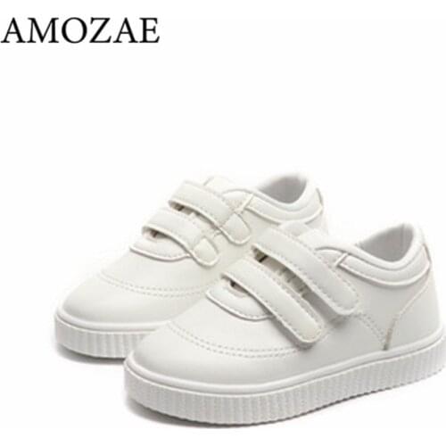 Kids Sneakers Boys Sport Shoes Childrens Leather White Shoes For Girls All Seasons Flexible Sole Trainers School Running Shoes