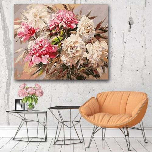 DIY colorings pictures by numbers with flowers picture drawing painting by numbers framed Home