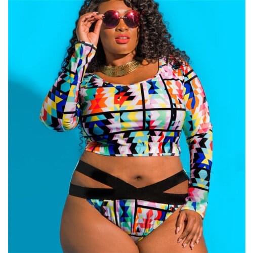 2020 High Waist Two Piece Swimsuit Summer Swimming Bikinis Plus Size Swimwear Beach Wear Swim Suit Women Quick Dry Bikini Set