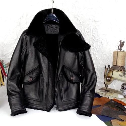 Native sheep fur one reinforcing calfskin leather male winter to keep warm jacket both for man and women can wear