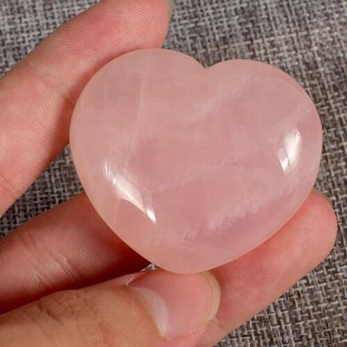 Love Stone Rose Quartz Crystal Heart Beads 45x40x20 mm Natural Rose Quartz Wedding Decor Crystal Healing Chakra Reiki Craft