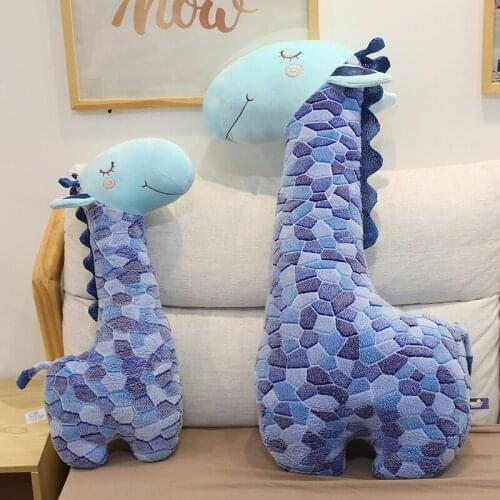 90cm Cute Deer Plush Toy Stuffed Animal Soft Plushie Kawaii Blue Giraffe Pillow Toys for Kids Girls Birthday Gifts Home Decor