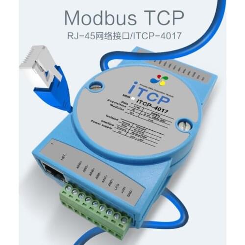 Modbus TCP DAQ 8DIFF 2DO Data Acquisition Module 8-ch Differential Analog Inputs 16bit to Ethernet TCP Din Rail Adam