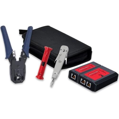RJ11 RJ45 Network Tool Kit Set Engineer Crimping LSA Punch Down Cable Tester Stripper