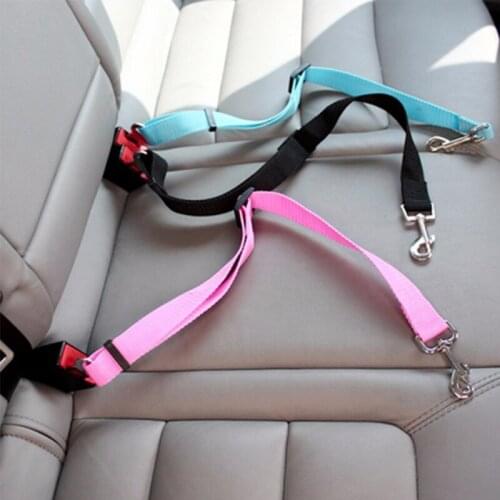 Nylon Pets Puppy Seat Lead Leash Dog Harness Vehicle Seatbelt Pet Supplies Travel Clip Adjustable Pet Dog Safety Seat Belt