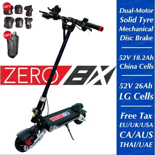 2020 New Zero 8X two-wheel scooter 52V 18AH,Wide wheel,folding handle,8inch 800W*2,top speed 55km/h,battery life 40-60km ZERO8X